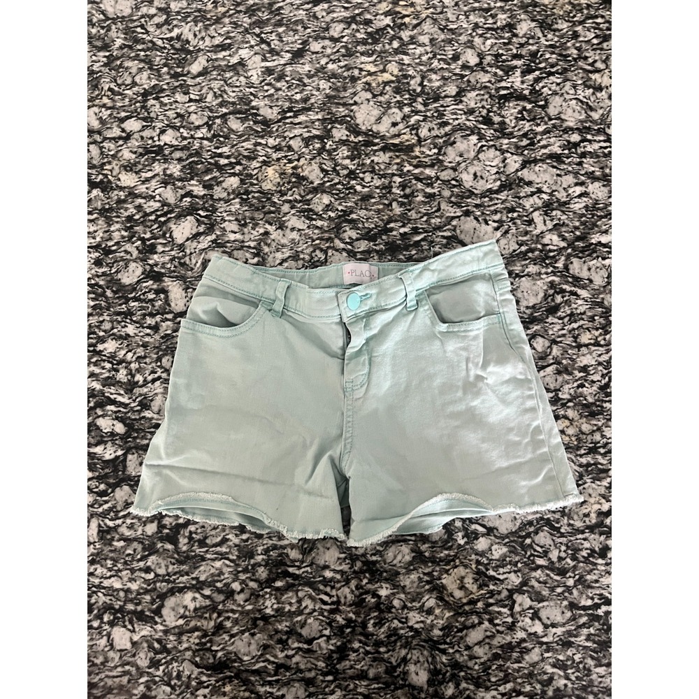 The Children's Place Cut Off Shorts Girls 12 Blue Denim Raw Hem Summer Beach